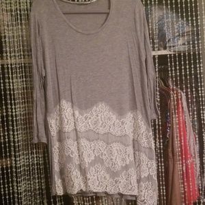 Gray Long Sleeve Blouse